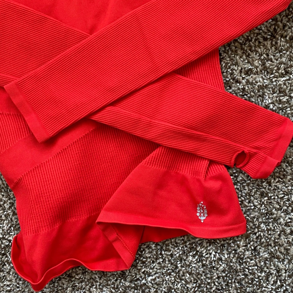 Free People Movement Long Sleeve Shirt Red Small
